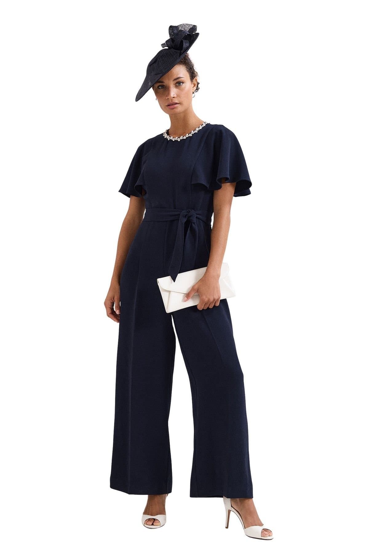 Phase Eight Phase Eight Women's Orwen Wide-Leg Tie-Waist Jumpsuit in Dark Navy