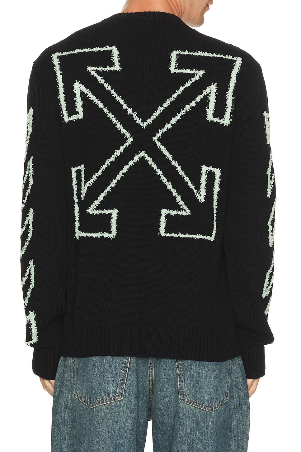 revolve Revolve Black Fuzzy Knit Crew Neck Sweater