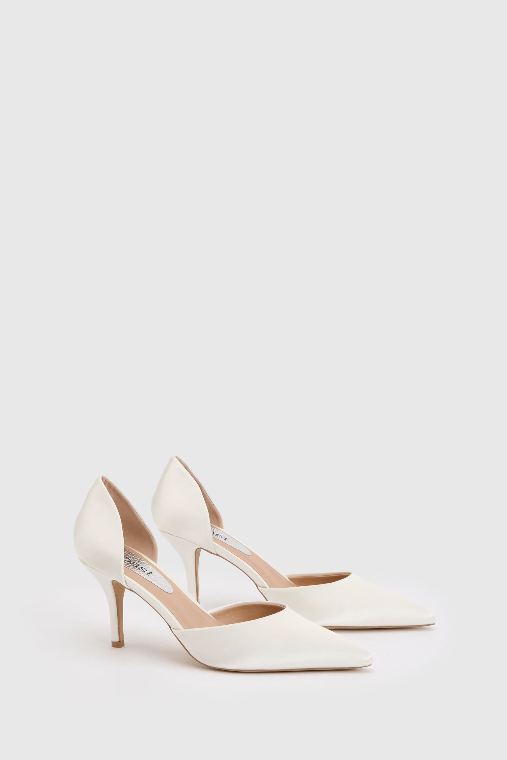 Coast Coast White Satin Pointed Toe Stiletto Court Shoes