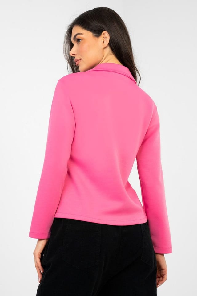 Love Lace Love Lace Women's Casual Short Single Breasted Blazer for Work in Pink - 3
