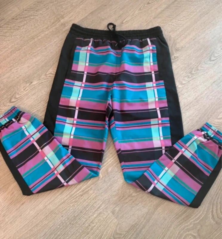 Topshop Topshop Y2K Retro Festival Plaid Joggers Trousers UK 10 Colourful Check