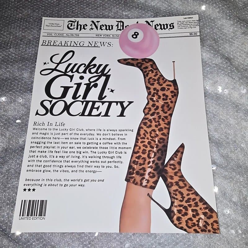Art Lucky Girl Wall Art Decor Print 8"x10"