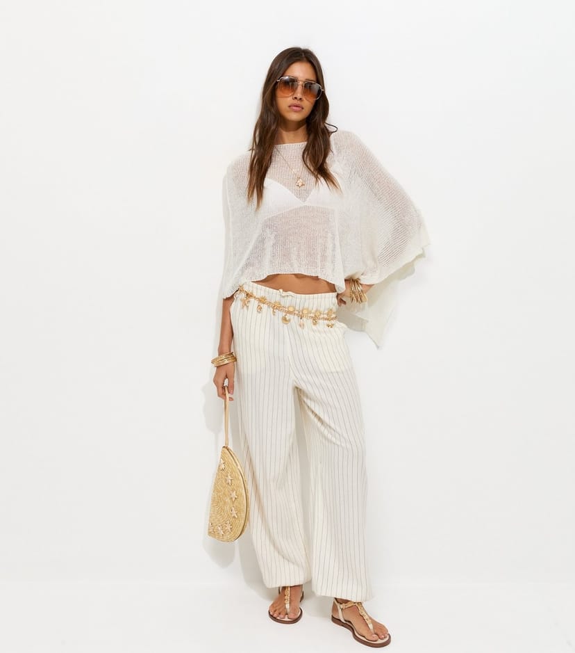 New Look Women's White Knitted Poncho New Look - 1