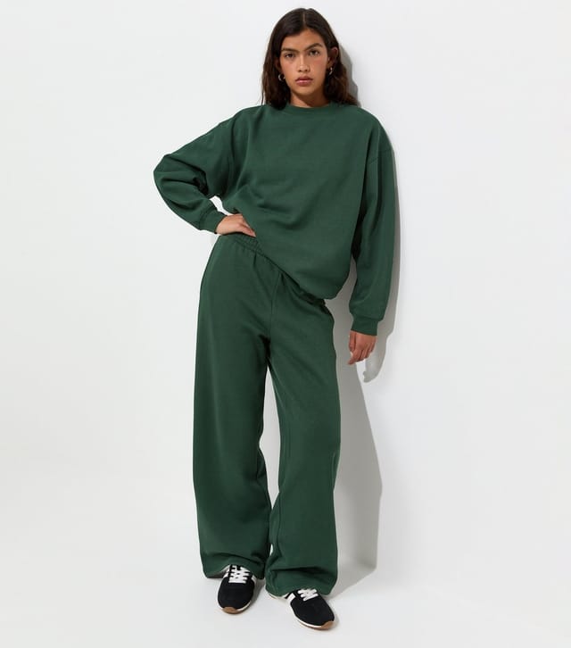 New Look Women's Dark Green Cotton Rich Relaxed Sweatshirt New Look - 3