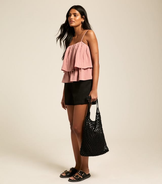 New Look Women's Pink Tiered Cami Top New Look - 3