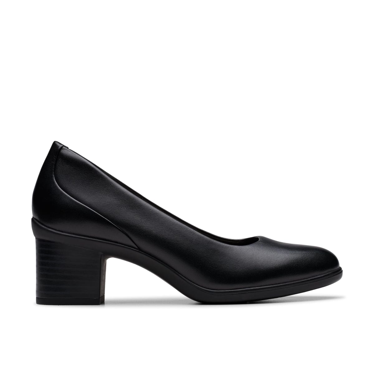 Clarks Clarks Women's Shaya Poppy Black Leather Slip Ons, Heels - 1