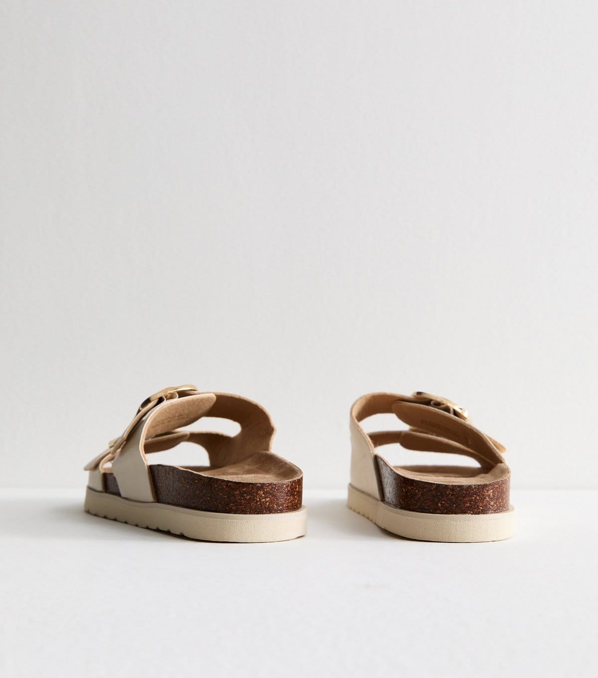 New Look Women's Cream Faux Leather Buckled Strap Sandals Vegan New Look - 4