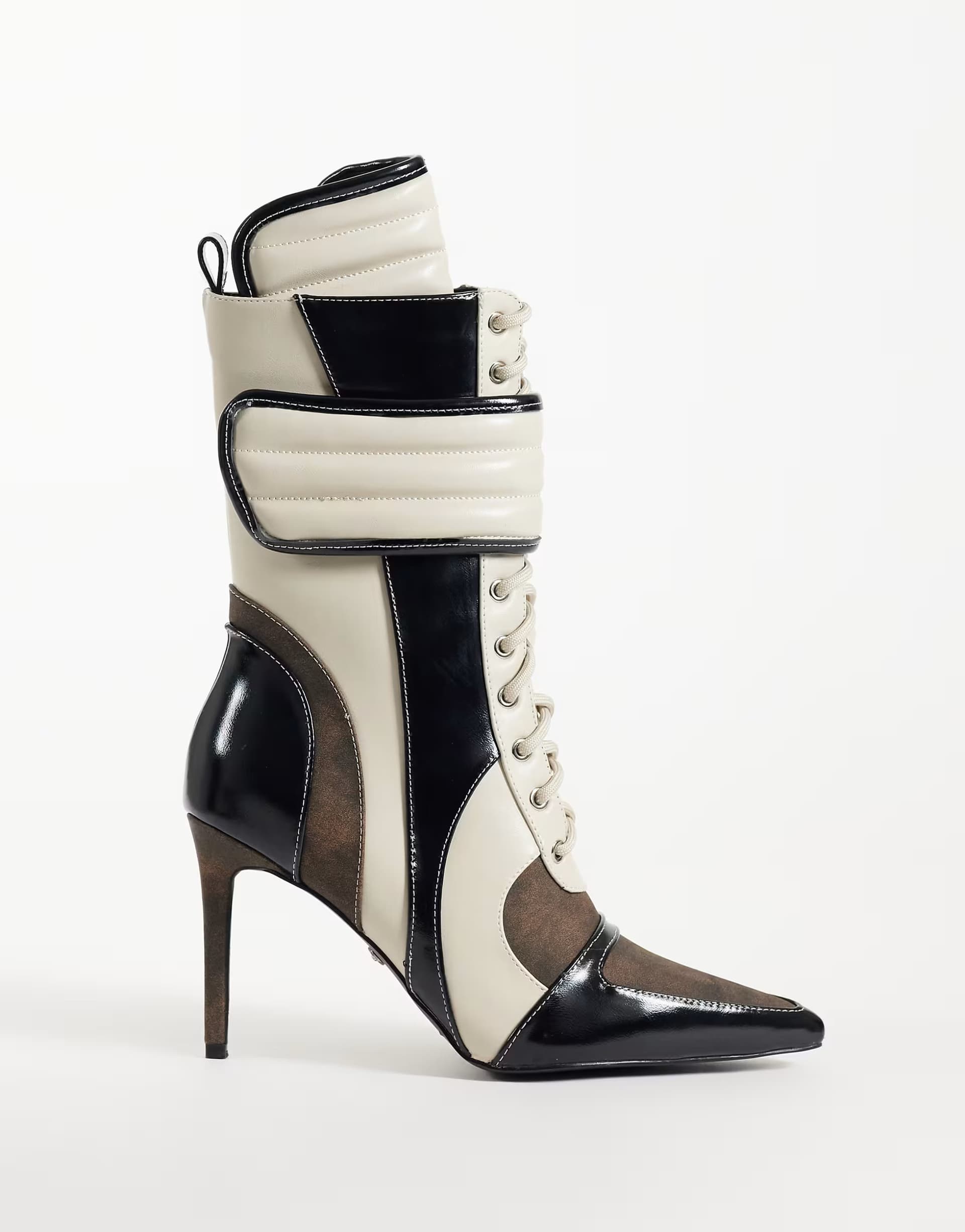 ASOS Azalea Wang Amada boxer high heeled boot in chocolate