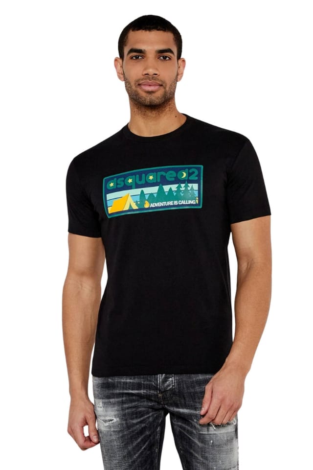 Dsquared2 Dsquared2 Men's Adventure Is Calling Short Sleeve Round T-shirt in Black - 3