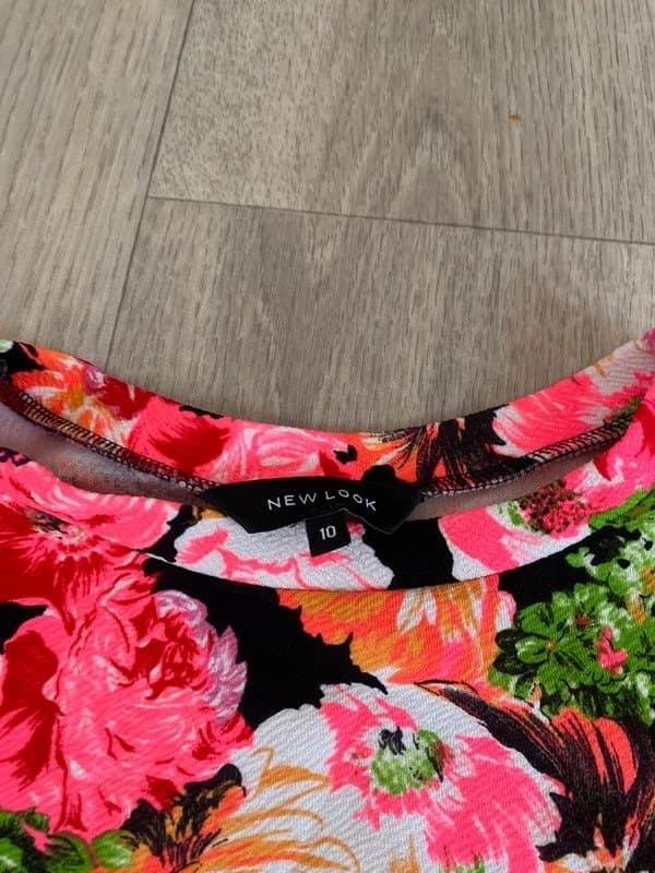 New Look new look summer floral neon top size 10