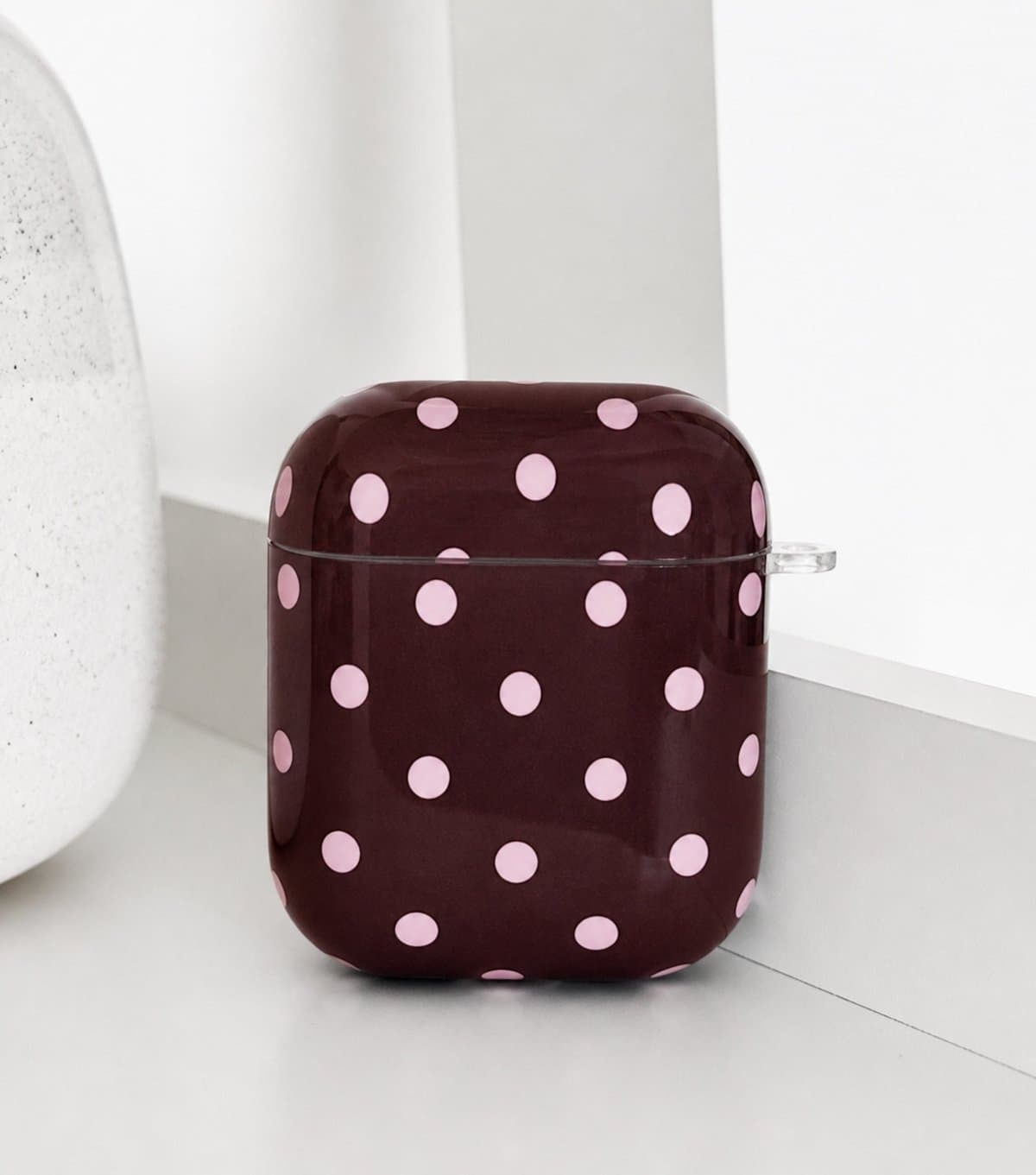 Coconut Lane Brown & Pink Polka Dot Airpods Case Coconut Lane New Look