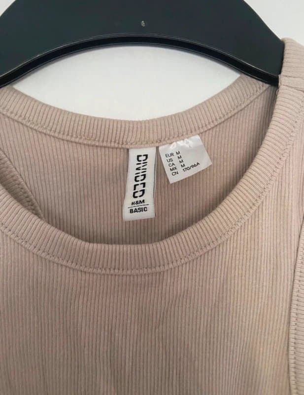 H&M H&M Nude Ribbed Crop Top Size M