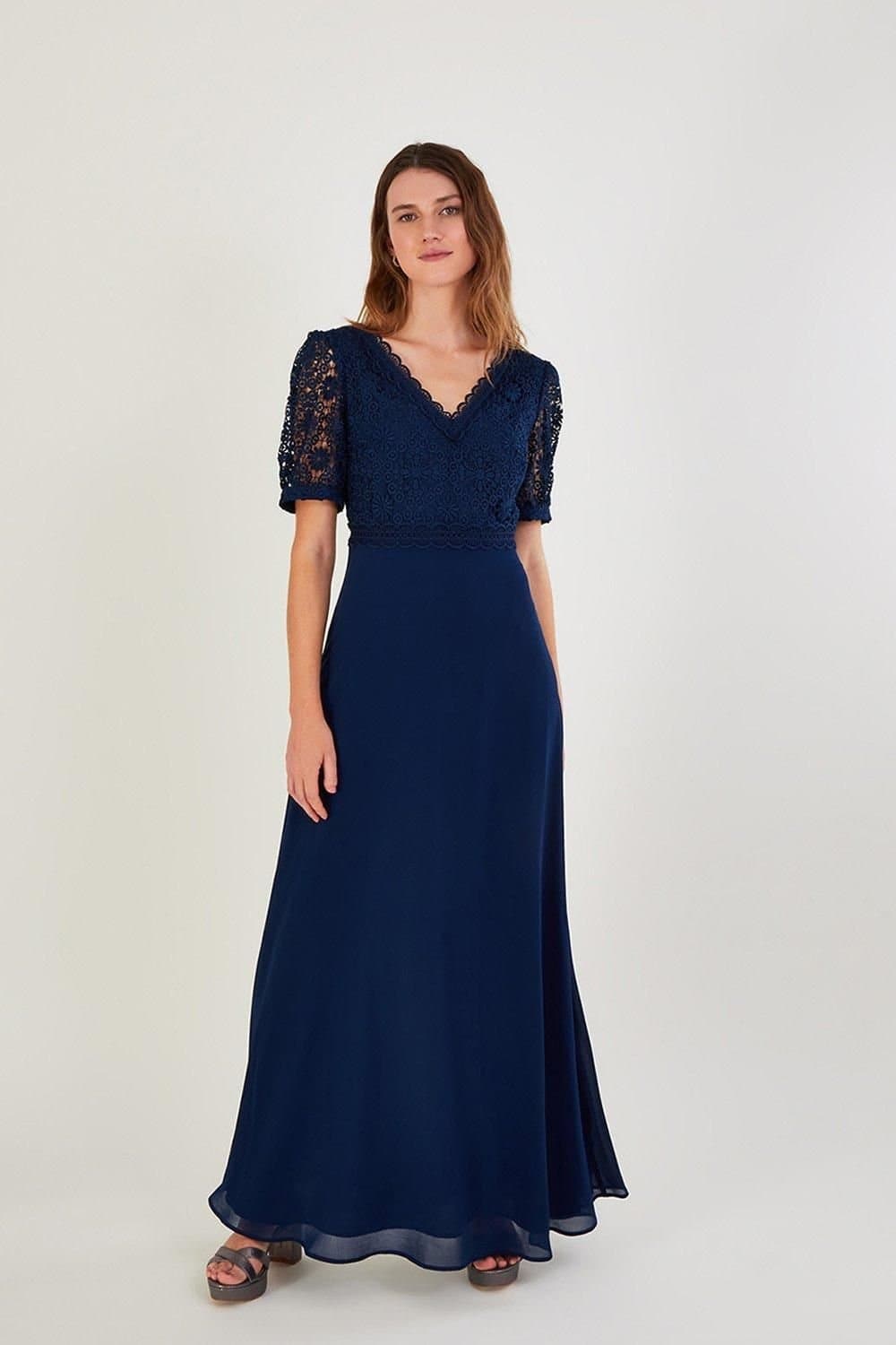 Monsoon Monsoon Women's Lilibet Lace Maxi Dress Blue