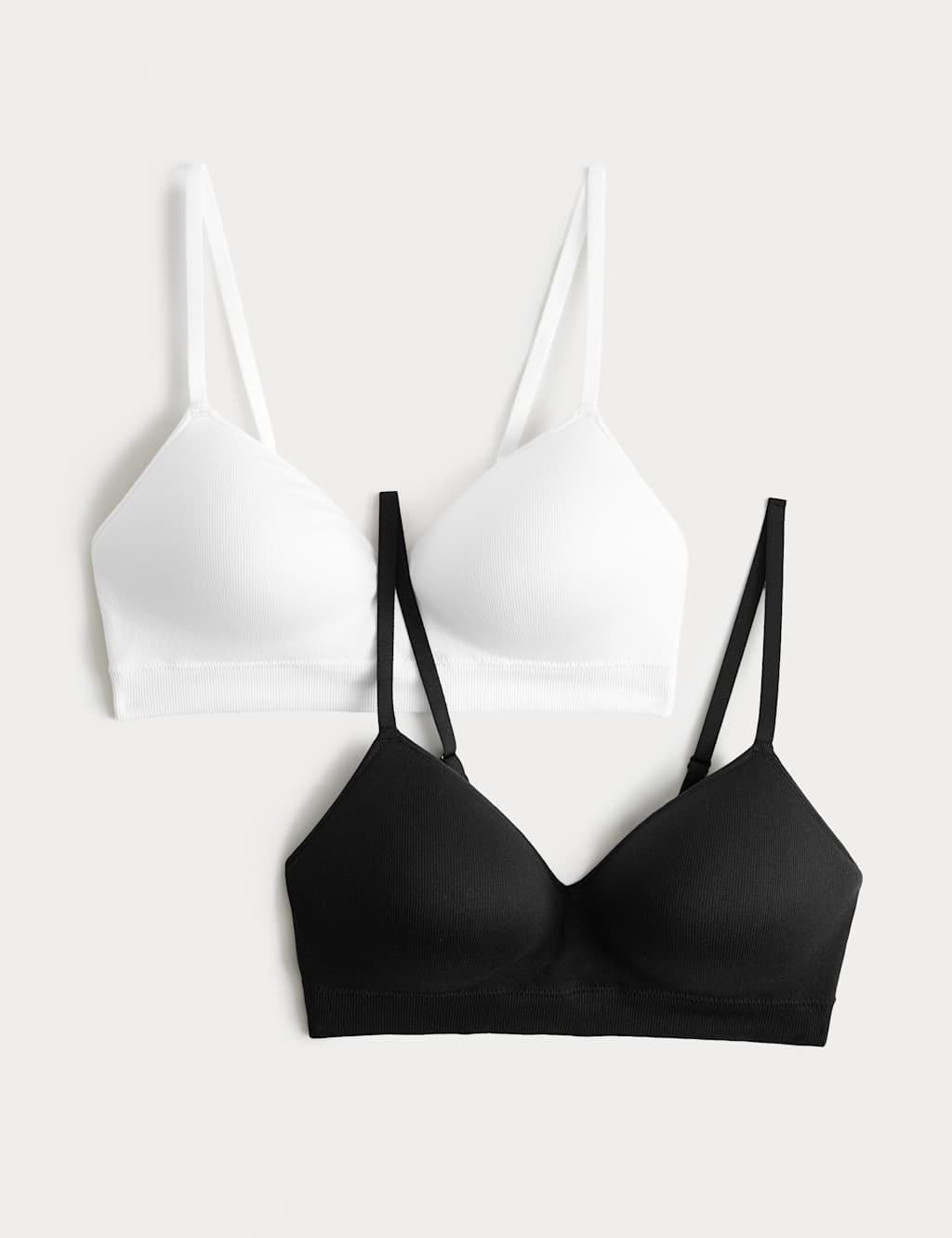 M&S Seamless Non-Wired Full Cup Bras Black Mix