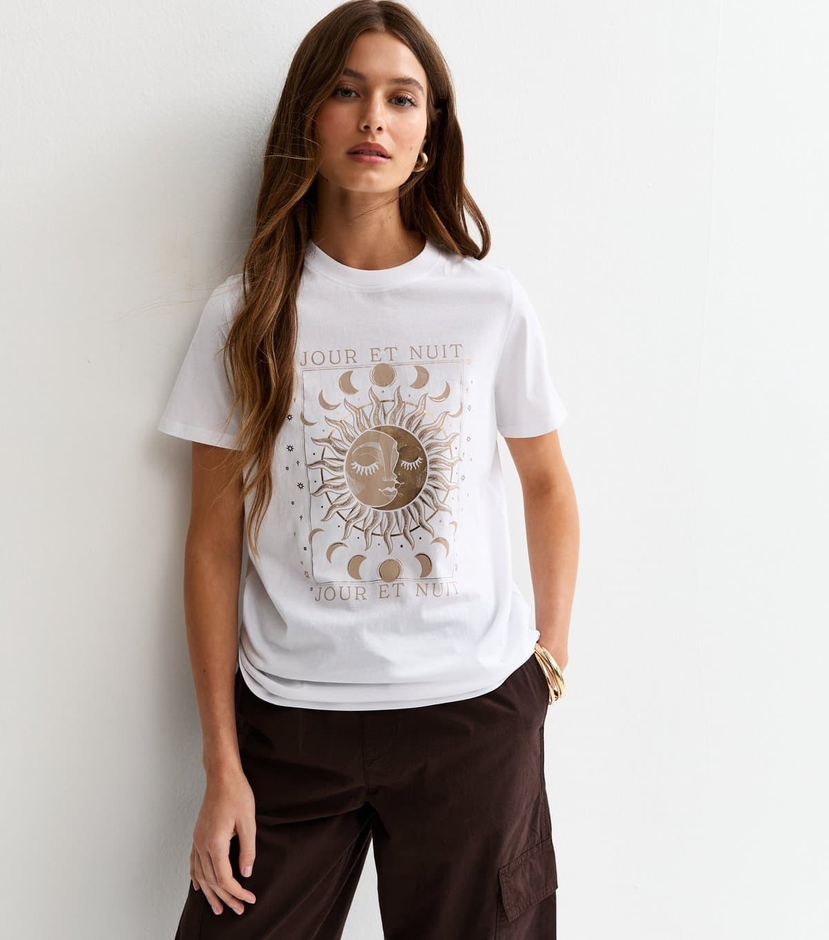 New Look Women's White Mystic Print T-Shirt New Look