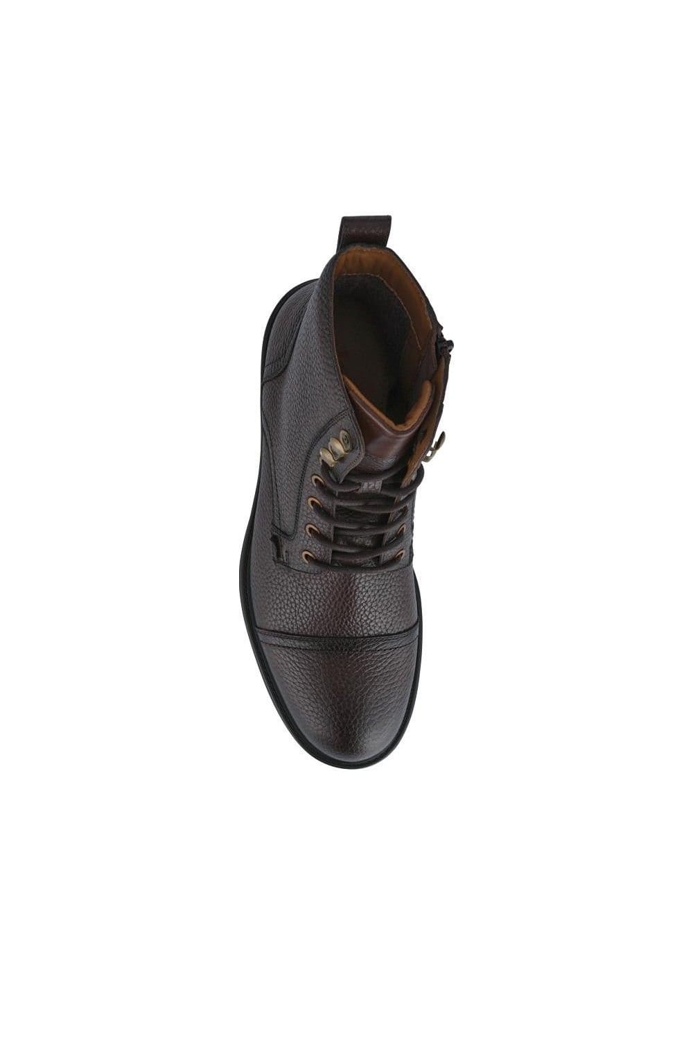 Jones Bootmaker Jones Bootmaker Men's Davide Leather Wide-Fit Military Boots in Brown - 4