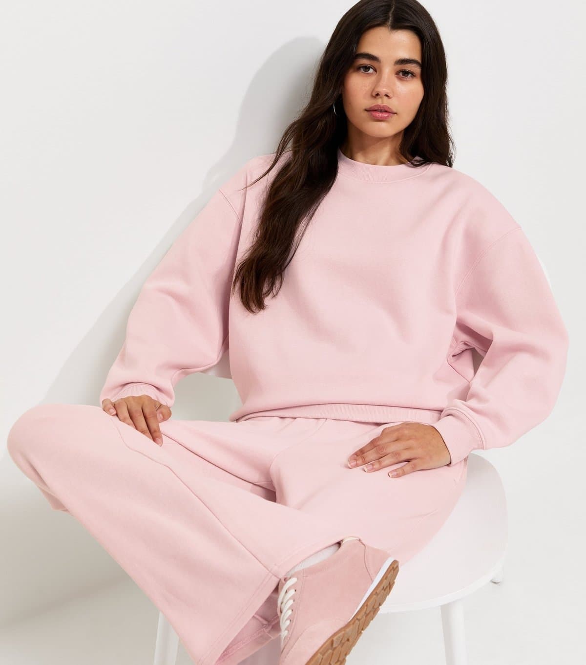 New Look Women's Light Pink Cotton Rich Relaxed Sweatshirt New Look