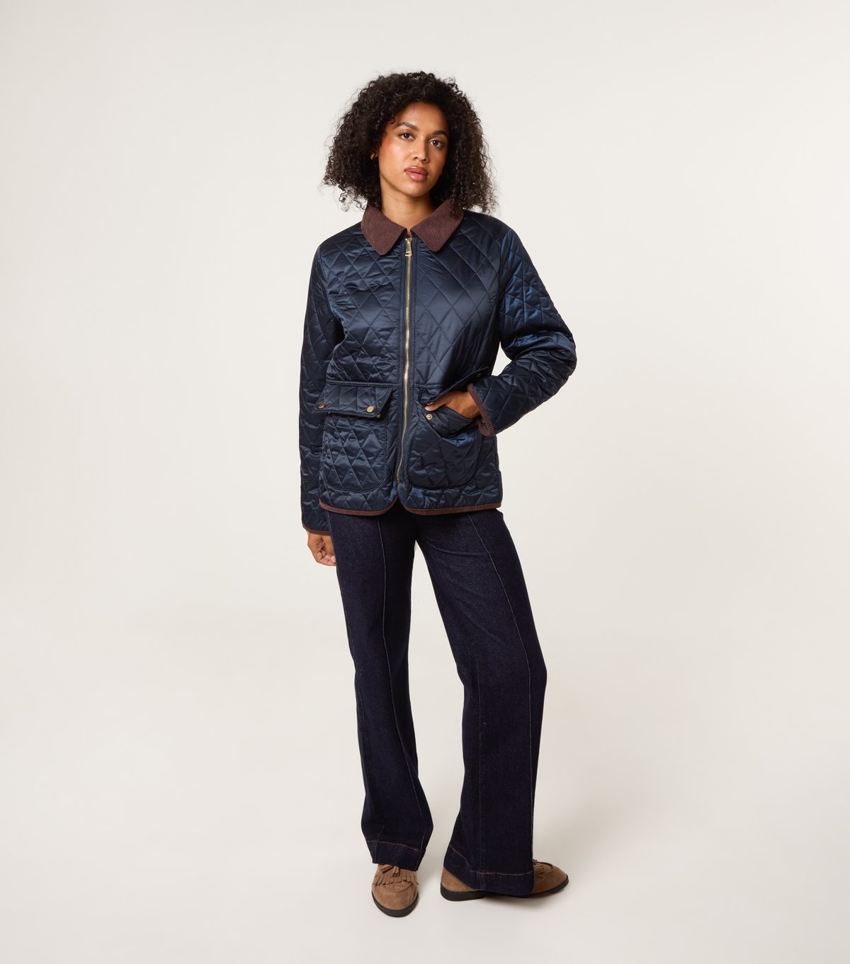 Blue Vanilla Women's Navy Diamond Quilted Jacket Blue Vanilla New Look - 2