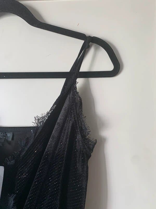 Topshop Bnwt Topshop size 12 black sparkly romper play suit