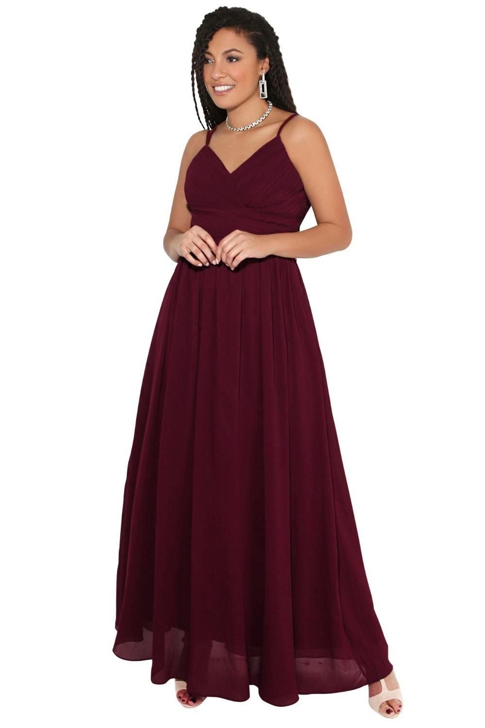 KRISP KRISP Women's Crochet Back Strappy Chiffon Maxi Dress in Red - 2