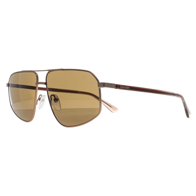 Calvin Klein CALVIN KLEIN Men's Aviator Matte Amber Gold Gold Brown CK23126S - 2
