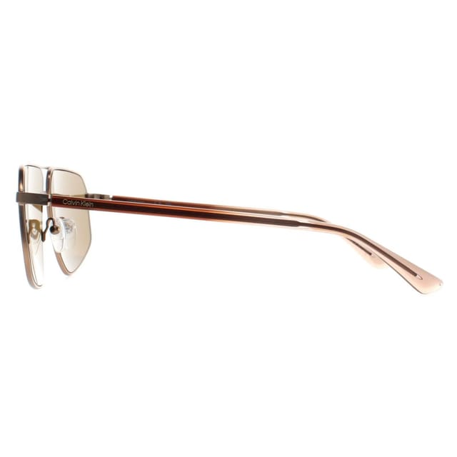 Calvin Klein CALVIN KLEIN Men's Aviator Matte Amber Gold Gold Brown CK23126S - 3