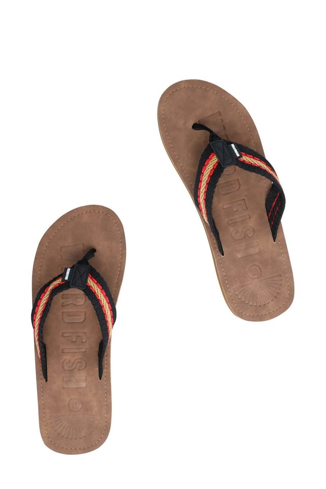Weird Fish Weird Fish Men's Malham Leather Look Flip Flops in Light Beige - 2
