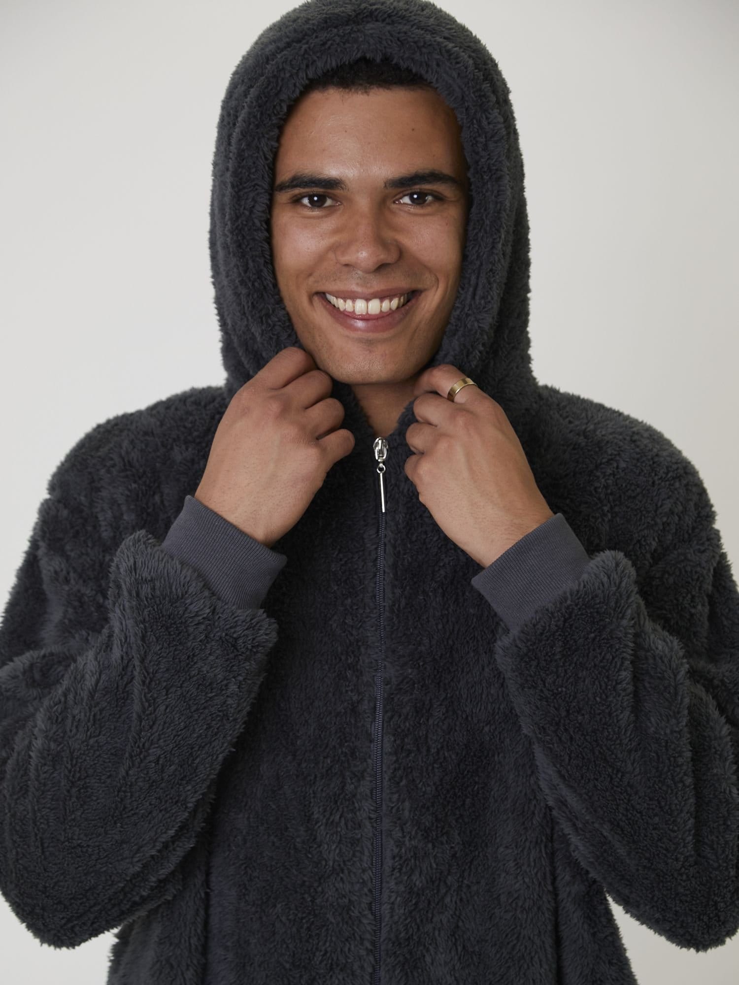 Loungeable Loungeable Men's Sherpa All in One in Grey - 4