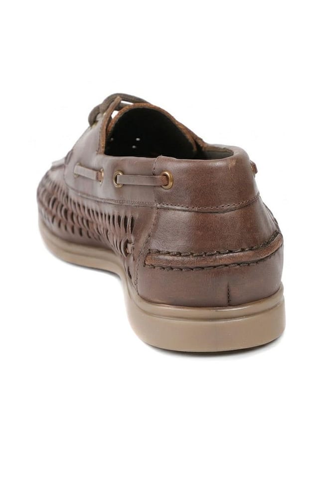 Jones Bootmaker Jones Bootmaker Men's Percey Leather Moccasin Shoes in Brown - 3
