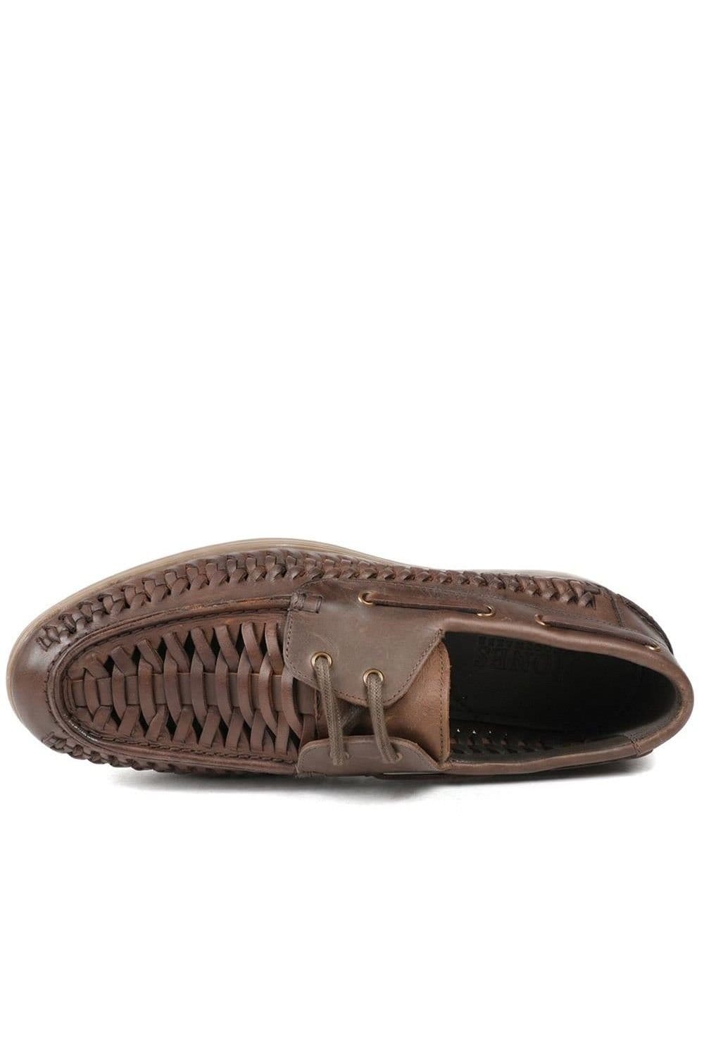 Jones Bootmaker Jones Bootmaker Men's Percey Leather Moccasin Shoes in Brown - 4