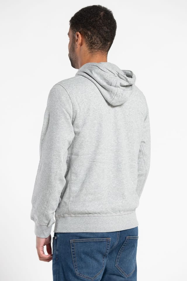 Tokyo Laundry Tokyo Laundry Men's Kangaroo Pocket Drawstring Printed Hoody in Light Grey - 2