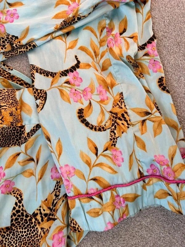 ASOS Design ASOS design satin leopard print tropical pyjamas set size 12 Uk - 1