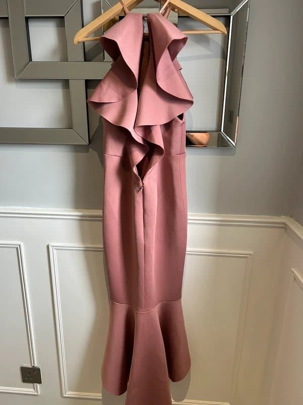 ASOS ASOS dusty pink frill midi scuba dress