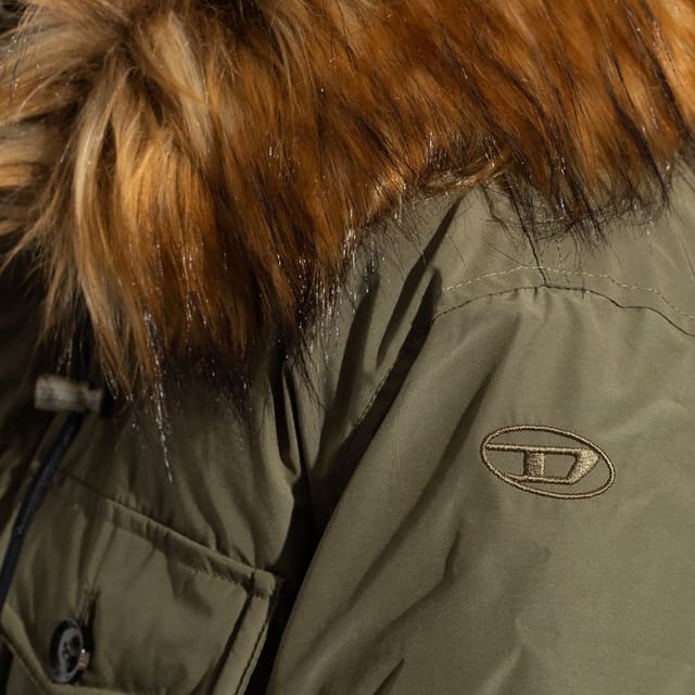 Diesel Diesel Men's Green Hooded Winter Jacket - 2