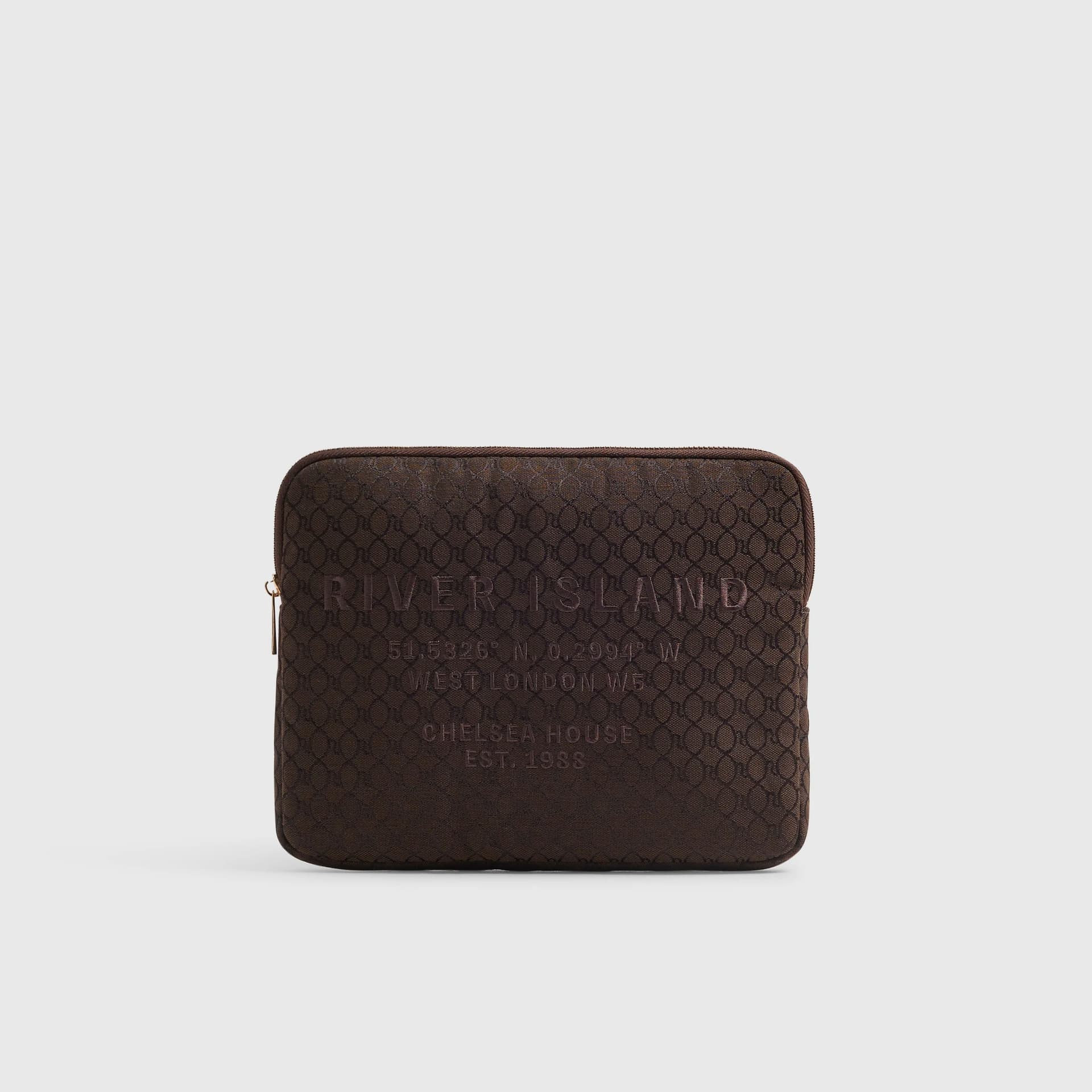 River Island River Island Womens Brown Jacquard Ipad Case