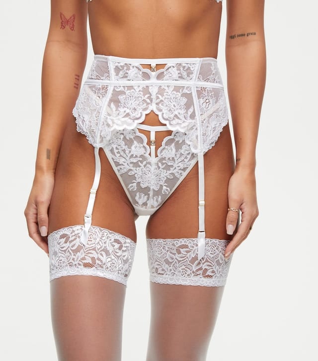Ann Summers Women's White The Icon Waspie Suspender Belt Ann Summers New Look - 2