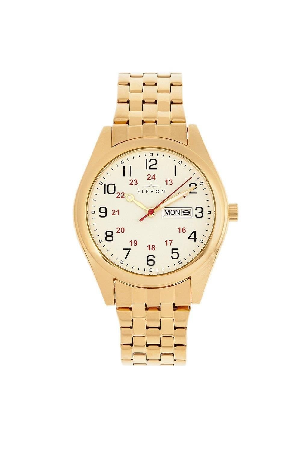 Elevon Elevon Men's Gann Bracelet Watch with Day & Date in Gold