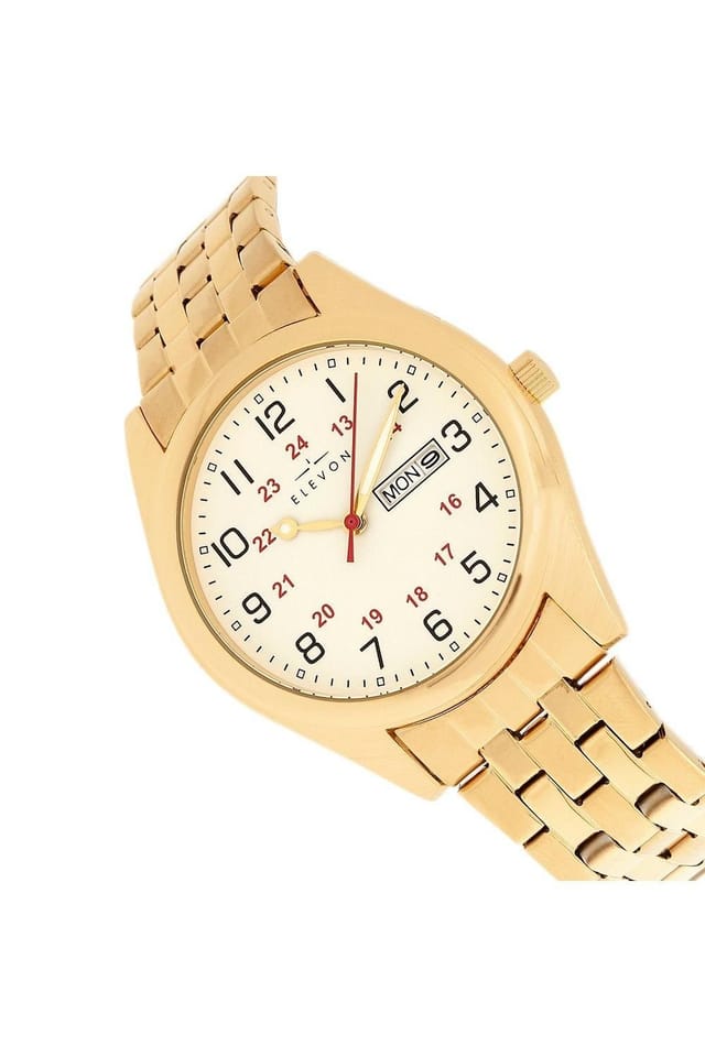 Elevon Elevon Men's Gann Bracelet Watch with Day & Date in Gold - 3
