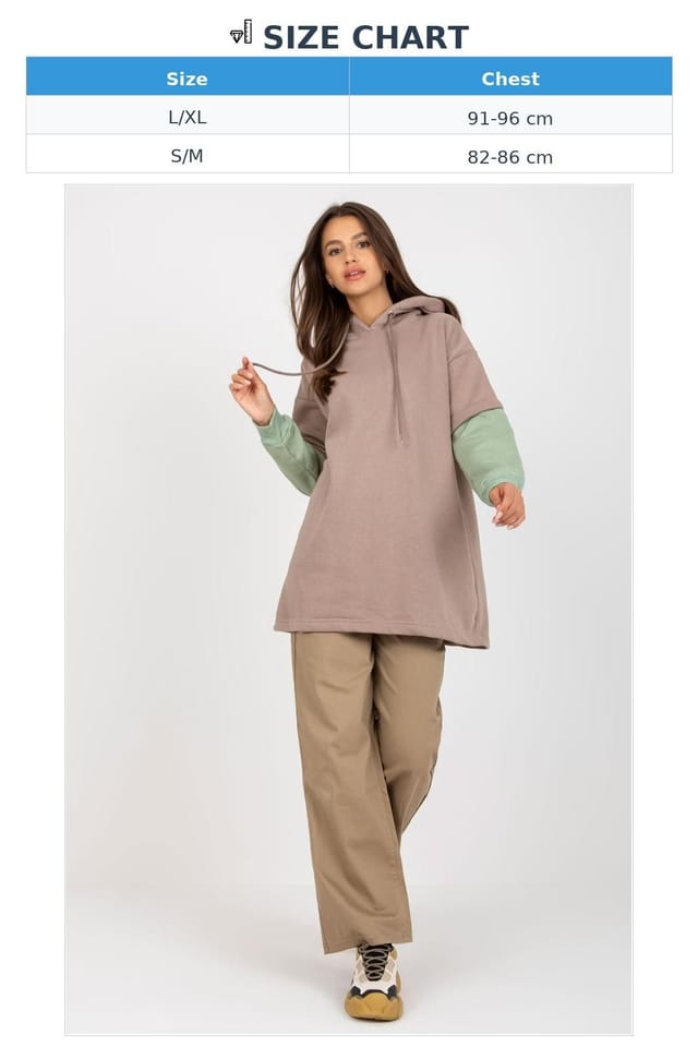 Love Lace Love Lace Women's Extended Cut Long Sleeve Hooded Sweatshirt in Taupe - 3
