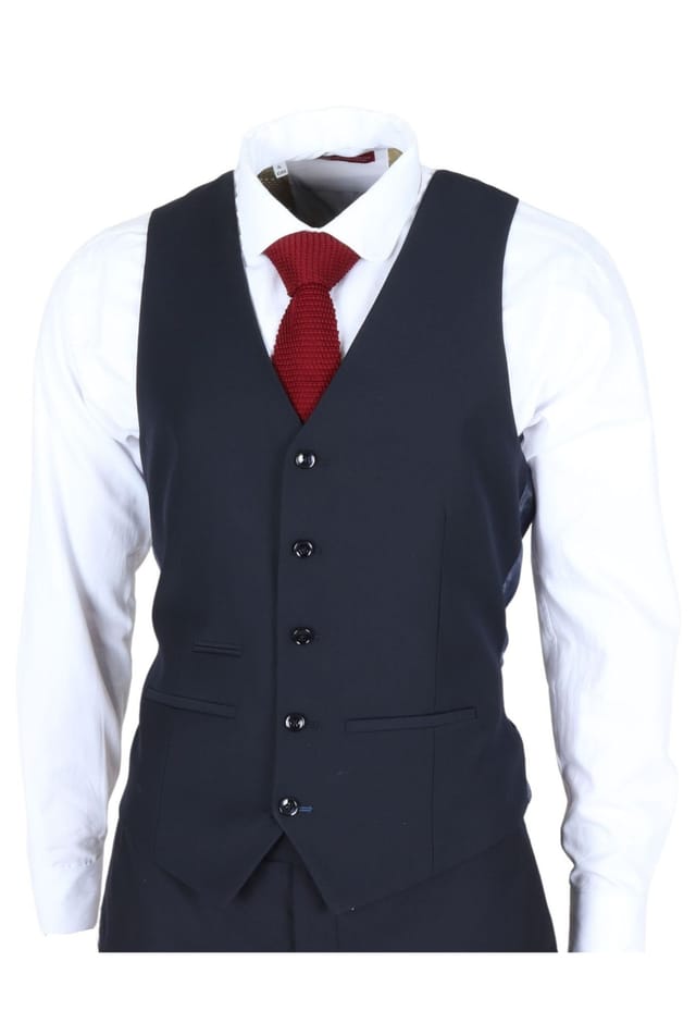 Paul Andrew Paul Andrew Men's Parker Tailored Fit Waistcoat in Navy - 2