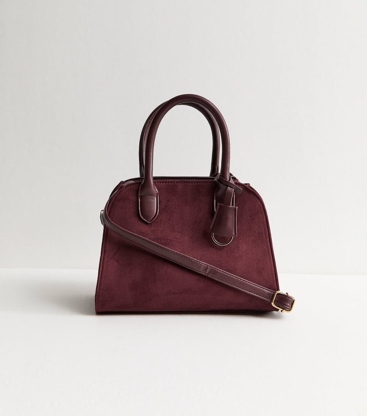 New Look New Look Burgundy Faux Suede Small Shopper Bag