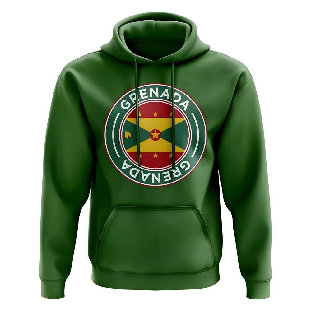 Grenada Grenada Men's Mens Football Badge Hoodie in Green