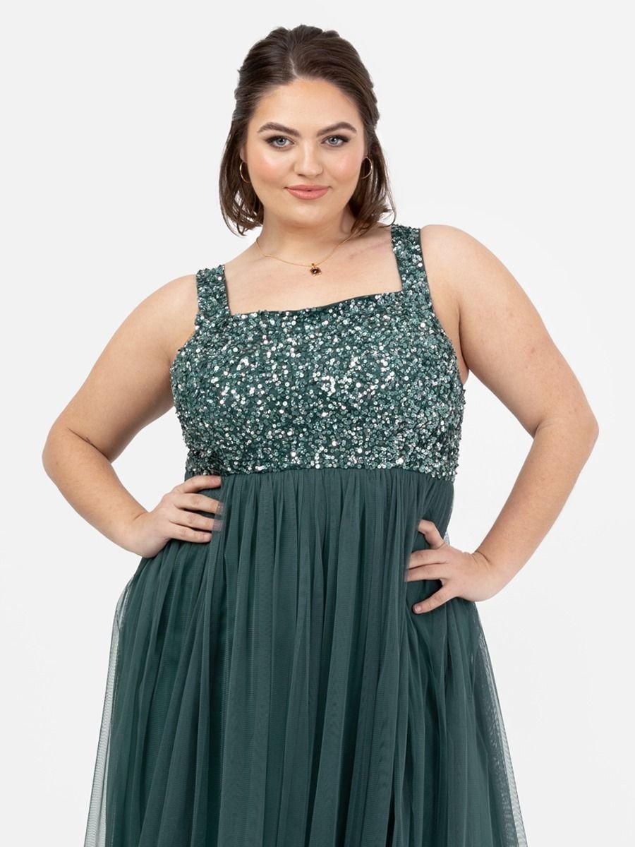Maya Deluxe Maya Deluxe Women's Embellished Strappy Maxi Dress in Emerald - 2