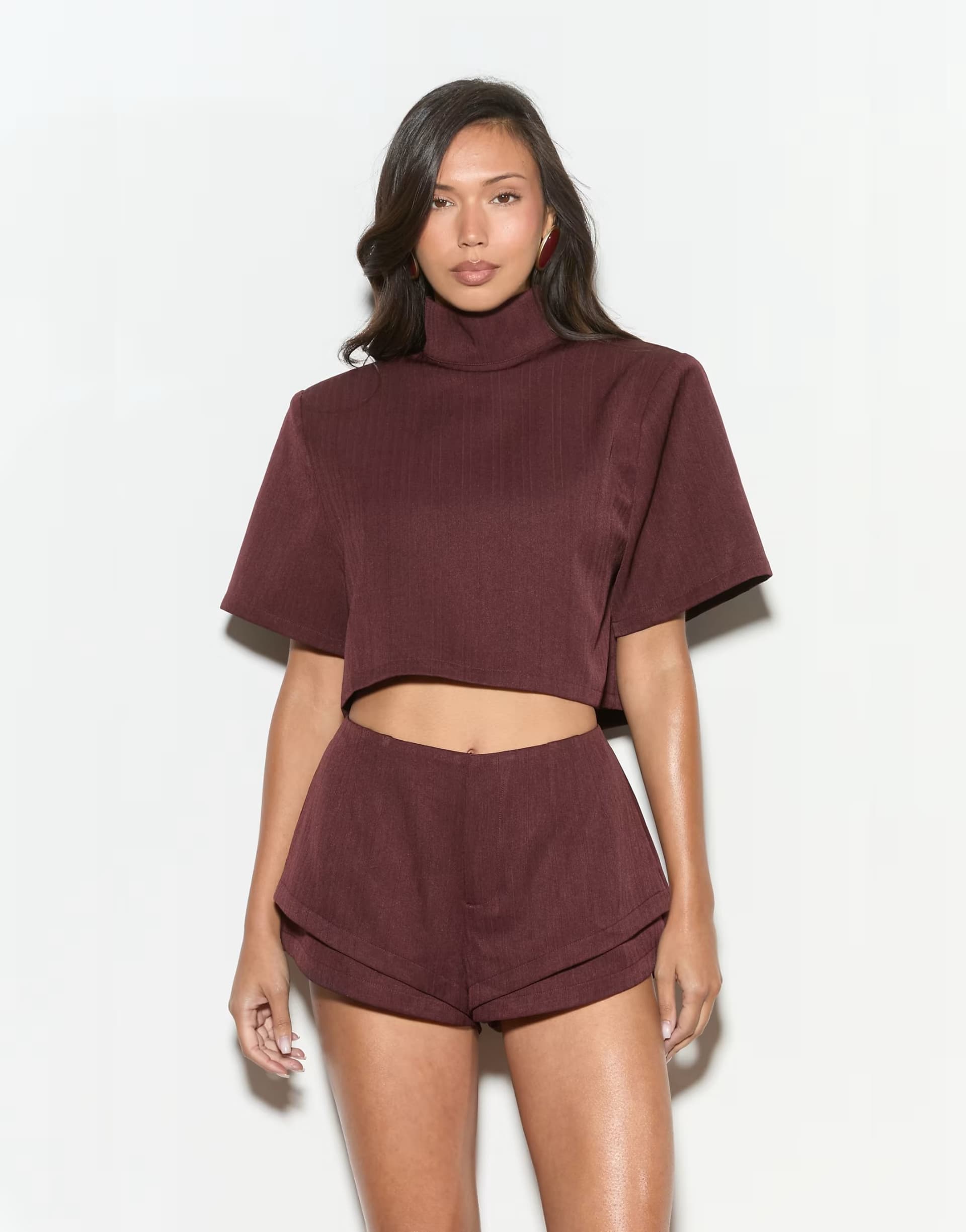 ASOS Noughts & Kisses structured co-ord in burgundy