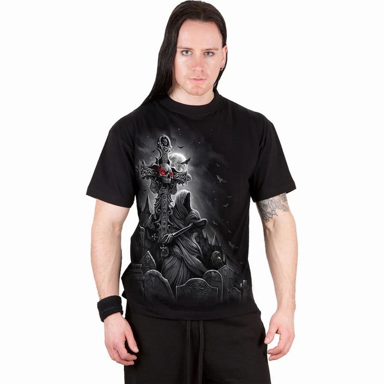 Spiral Direct Spiral Direct Men's Grave Walker Back Print T-Shirt in Black