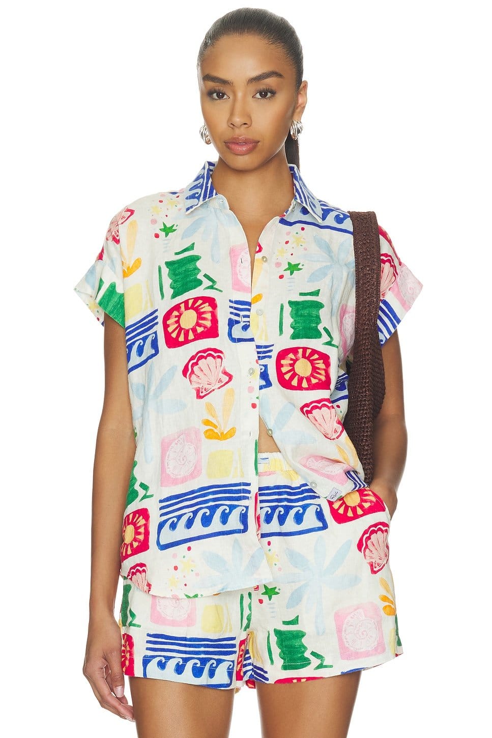 Revolve Bahama Print Short-Sleeve Shirt & Shorts Set