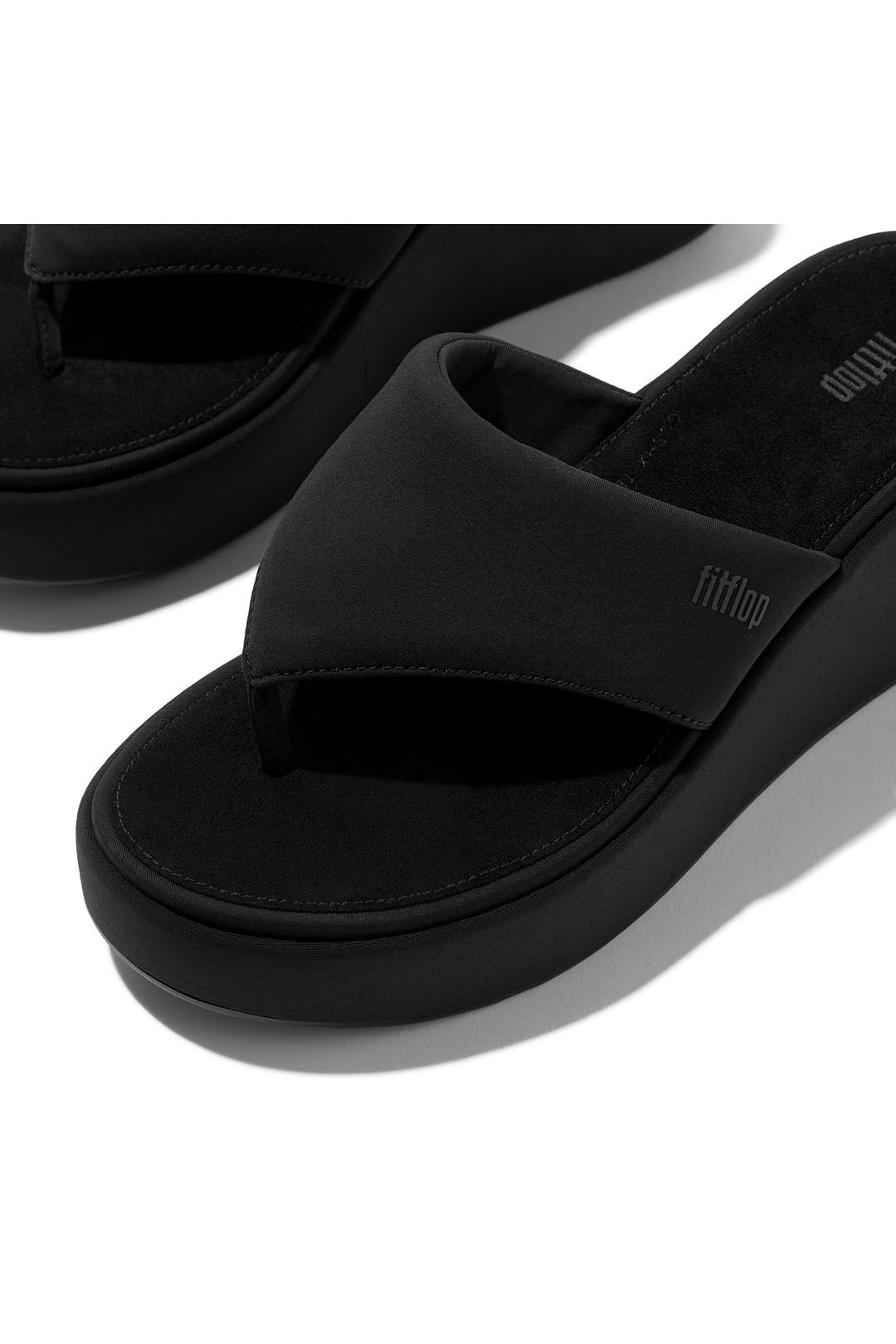 FitFlop FitFlop Women's Platfforms Wedge Toe-Post Sandals Black - 4