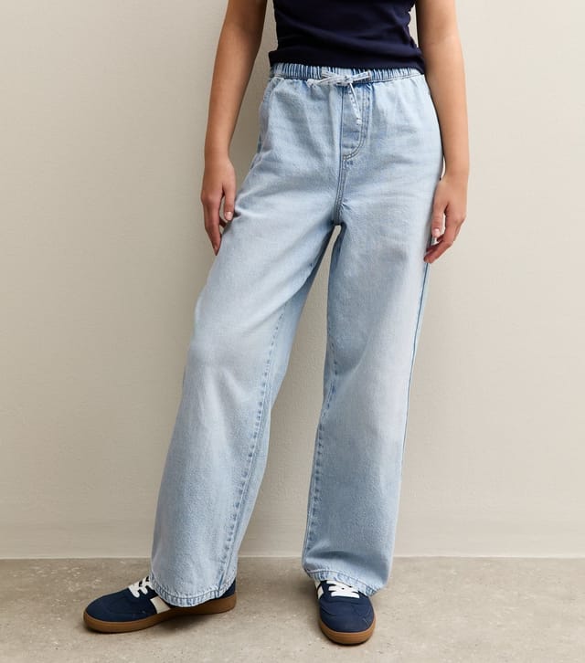 New Look Girls' Light Blue Elasticated Waist Denim Jeans New Look - 3