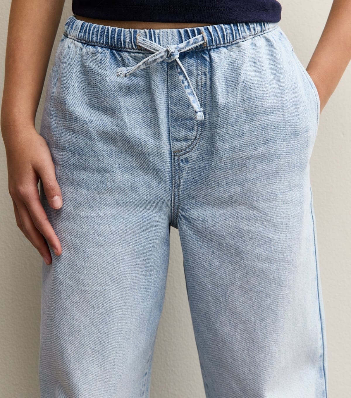 New Look Girls' Light Blue Elasticated Waist Denim Jeans New Look - 4