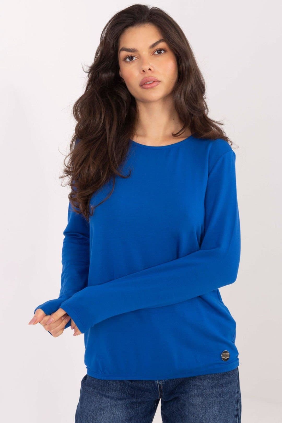 Love Lace Love Lace Women's Everyday Micro Modal Elastane Blouse in Blue